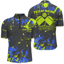 Load image into Gallery viewer, Blue And Green Custom Pickleball Team Shirts For Men, Pickleball Polo Shirts Team Outfits IPHW7445