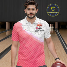 Load image into Gallery viewer, Pink Flamingo Custom Bowling Shirts For Men, Bowling Pattern Bowling Team League Shirt IPHW7733