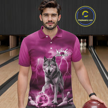 Load image into Gallery viewer, Custom Pink Ligtning Wolf Bowling Team League Shirts For Men, Bowler Outfits IPHW10788