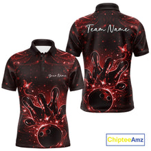 Load image into Gallery viewer, Custom Dreamy Red Butterfly Men Bowling Polo Shirt, Bowling Team Outfit IPHW11017