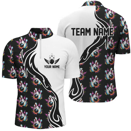Personalized Colorful Bowling Shirts For Men, Flame Bowling Jerseys Team Bowling Shirts IPHW6946