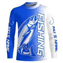 Load image into Gallery viewer, Custom Trout Fishing Long Sleeve Tournament Shirts, Lake Trout Fishing Jerseys Fishing Gifts | Blue IPHW6654