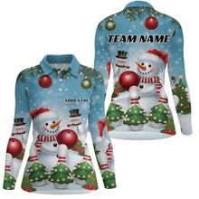 Load image into Gallery viewer, Custom Funny Christmas Snowman Bowling Shirts For Man, Christmas Bowling Tournament Outfits IPHW7979