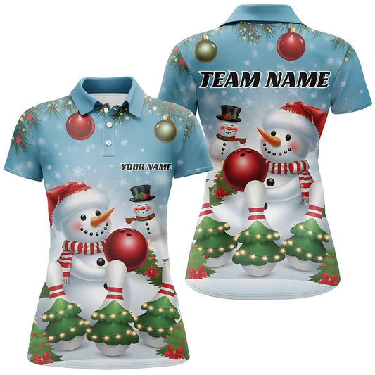 Custom Funny Christmas Snowman Bowling Shirts For Man, Christmas Bowling Tournament Outfits IPHW7979