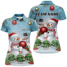 Load image into Gallery viewer, Custom Funny Christmas Snowman Bowling Shirts For Man, Christmas Bowling Tournament Outfits IPHW7979