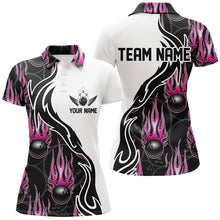 Load image into Gallery viewer, Custom Bowling Shirts For Women, Personalized Flame Bowling Team Jerseys | Pink IPHW5005