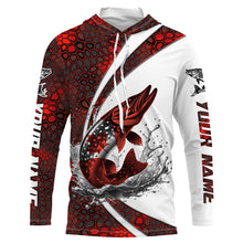 Load image into Gallery viewer, Canada Flag Pike Fishing Custom Long Sleeve Fishing Shirts, Pike Fishing Jerseys | Red Camo IPHW6841