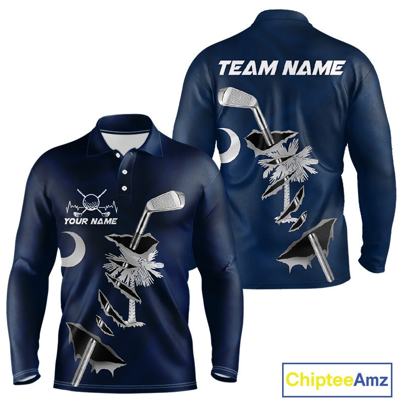 Custom South Carolina State Flag Golf Club Golf Team Shirt For Men, SC Golfer Outfits IPHW10584