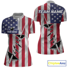 Load image into Gallery viewer, Custom US Flag Silver Billiard Cue Patriotic Billiard 8 Ball Shirts Women Team Jerseys IPHW10585