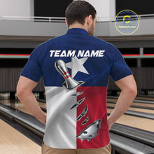 Load image into Gallery viewer, Custom Texas State Flag Silver Bowling Ball And Pin Patriotic Bowling Shirts For Men IPHW10592