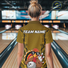 Load image into Gallery viewer, Yellow Custom Funny Turkey Bowling Jerseys, Bowling Team League Shirt Women Bowlers Outfit IPHW10810