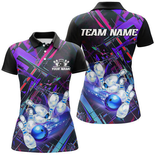 Custom Colorful Bowling League Shirts For Women, Bowling Tournament Team Jerseys IPHW6719