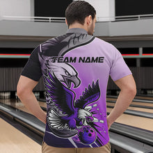 Load image into Gallery viewer, Custom Eagle Bowling Jerseys With Names, Purple Eagle Bowling League Men Quarter-Zip Shirts IPHW8763