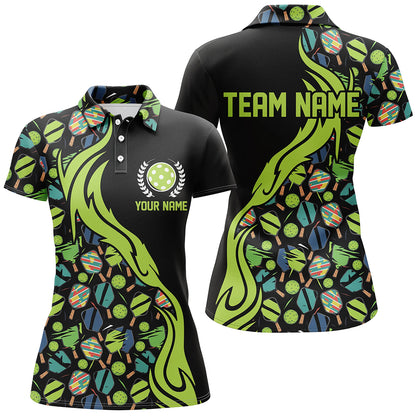 Custom Pickleball Balls And Paddles Pattern Pickleball Polo Shirts For Men, Pickleball Apparel IPHW6725