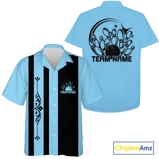 Custom Classic Vintage Bowling Team Shirts, 50S Retro Bowling Button Up ShirtIPHW10869