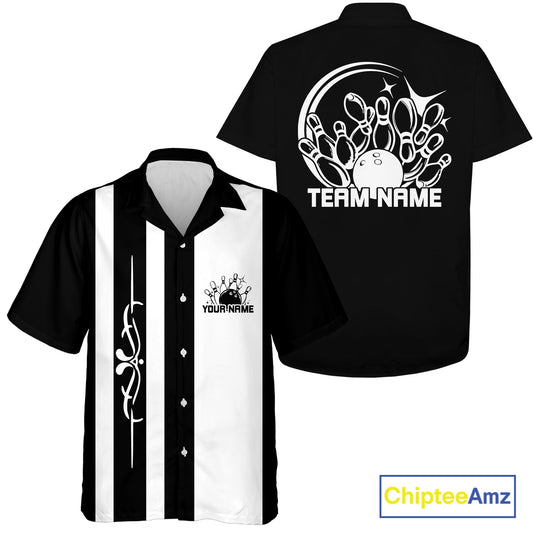 Custom Classic Vintage Bowling Team Shirts, 50S Retro Bowling Button Up ShirtIPHW10874