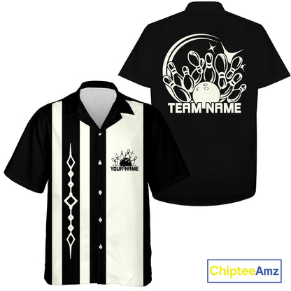 Custom Classic Vintage Bowling Team Shirts, 50S Retro Bowling Button Up Shirt IPHW10876