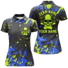 Load image into Gallery viewer, Custom Bowling Jerseys For Women, Personalized Skull Bowling Team Shirts Bowling Pin IPHW5182