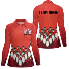 Load image into Gallery viewer, Custom Christmas Bowling Shirts For Women, Funny Penguin Bowling Pins Bowling Team Outfit IPHW7869