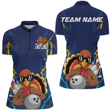 Load image into Gallery viewer, Custom Funny Turkey Bowling Team Shirts For Women, Thanksgiving Bowling Uniform Outfit IPHW7872