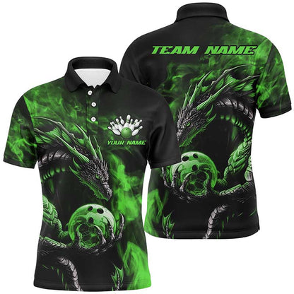Custom Multi-Color Dragon Bowling Team Polo And Quarter-Zip Shirts For Men, Women, Kids IPHW5874