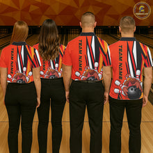 Load image into Gallery viewer, Custom Funny Turkey Bowling Shirts For Men, Orange Thanksgiving Bowling Shirt Team Uniform IPHW7659