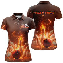 Load image into Gallery viewer, Custom Flame Bowling Shirts For Women, Fire Bowling Team League Shirt Bowler Uniform Outfit IPHW7890