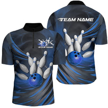 Load image into Gallery viewer, Blue Flame Custom Bowling Shirts For Men, Fire Bowling Team Uniform Bowling Tournament IPHW7679