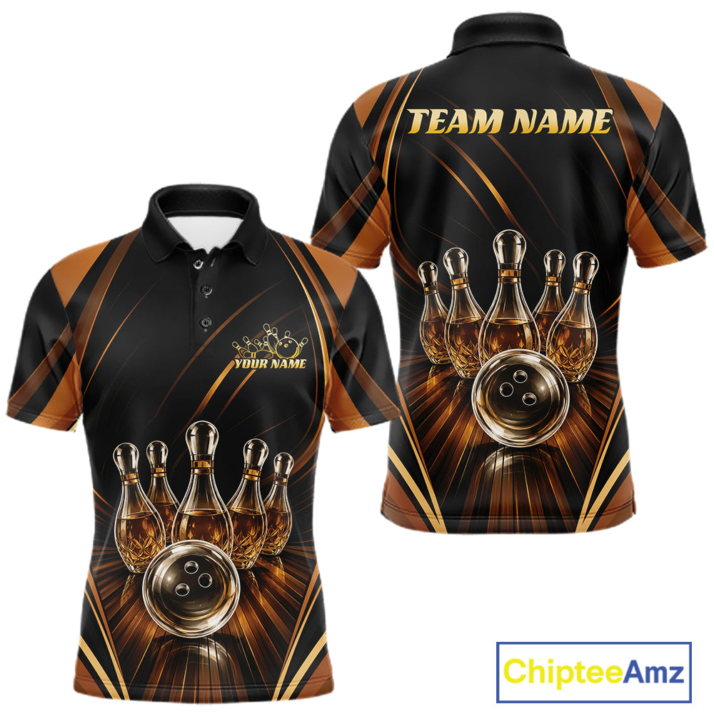 Custom Wine Bowling Men Polo Shirts, Wine Lovers Bowling Team Jersey IPHW11827