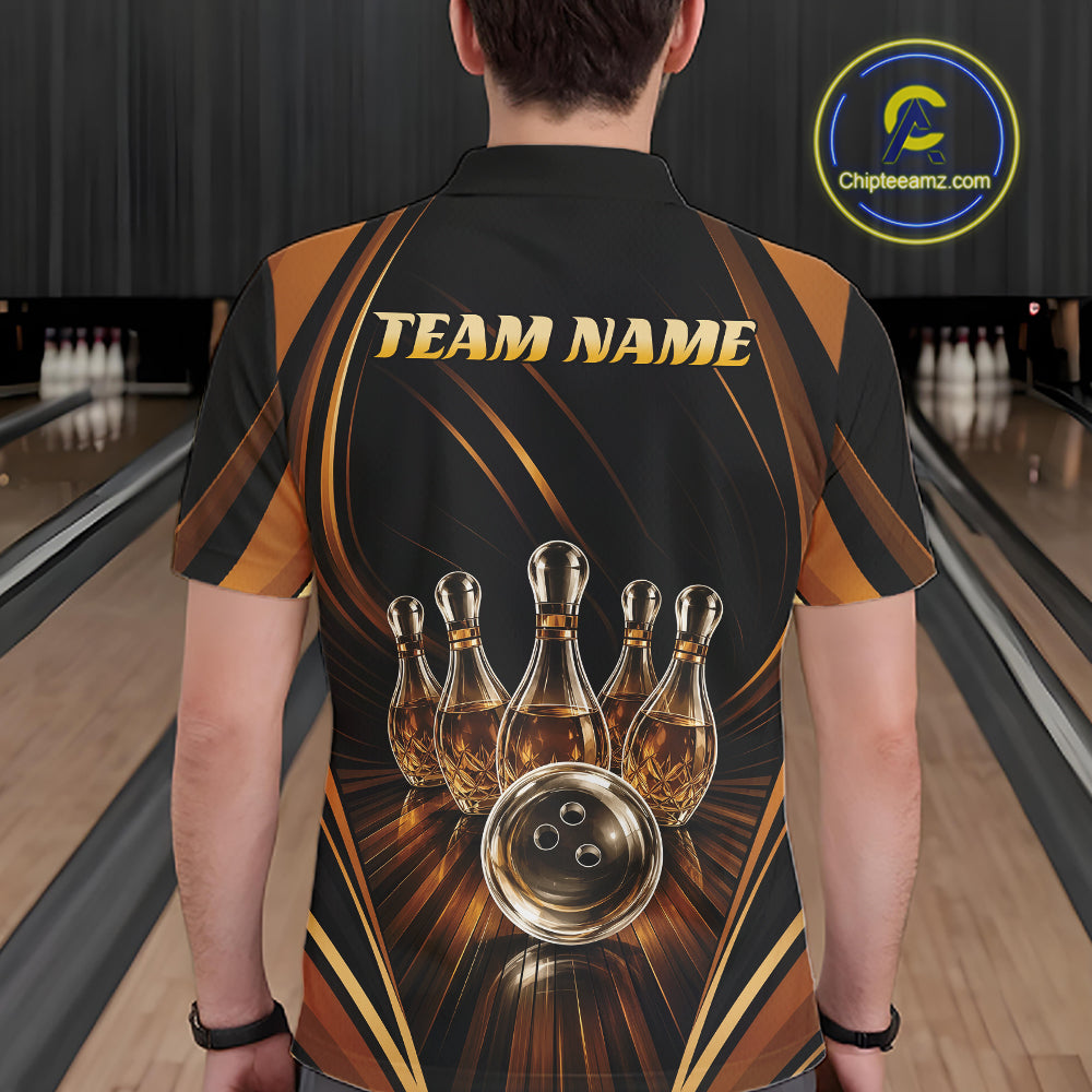 Custom Wine Bowling Men Polo Shirts, Wine Lovers Bowling Team Jersey IPHW11827
