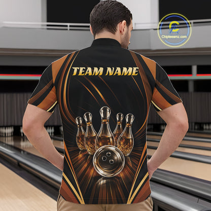 Custom Wine Bowling Men Quarter Zip Shirts, Wine Lovers Bowling Team Jersey IPHW11827
