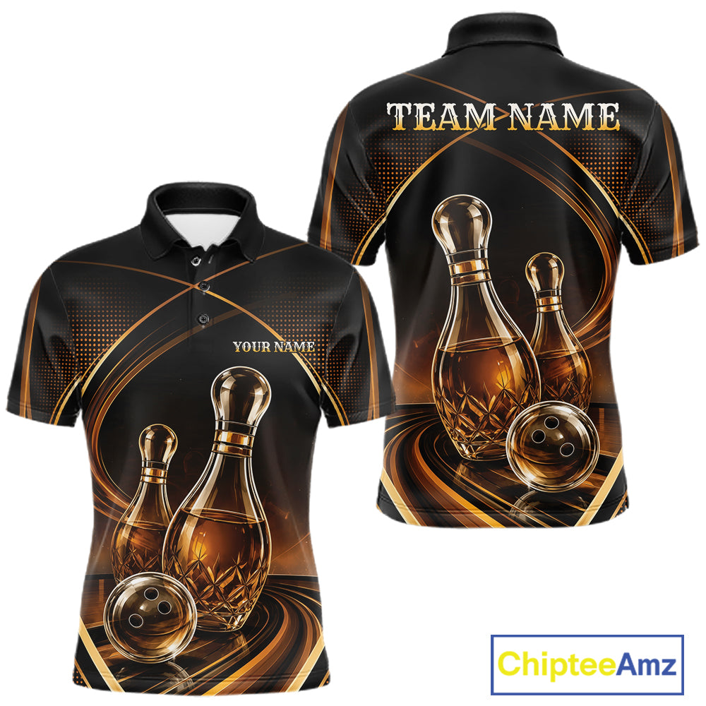 Custom Wine Bowling Men Polo Shirts, Wine Lovers Bowling Team Jersey IPHW11828