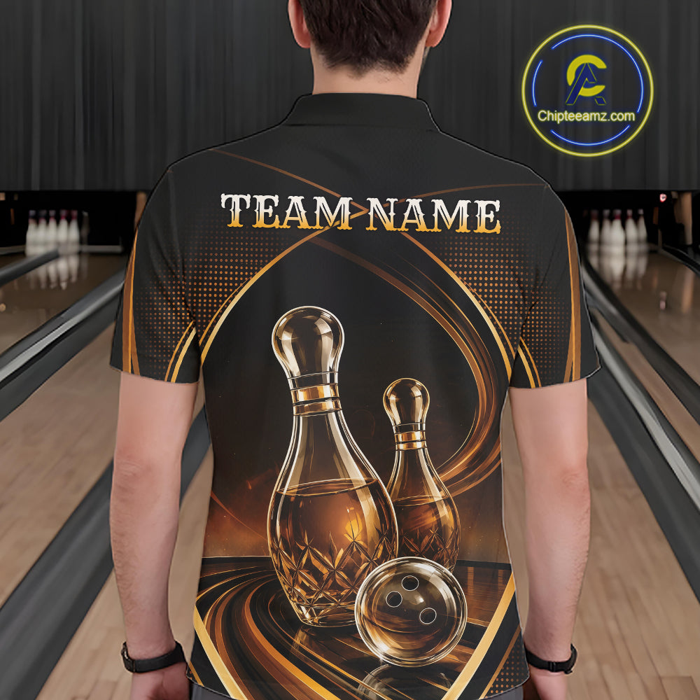 Custom Wine Bowling Men Polo Shirts, Wine Lovers Bowling Team Jersey IPHW11828