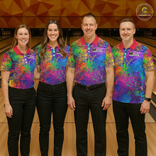 Load image into Gallery viewer, Custom Colorful Bowling Polo Shirts For Men, Pride Colors Outfit Bowling Men'S Shirts IPHW6788