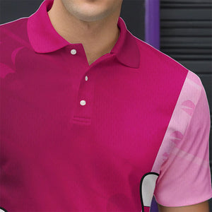 Bowling And Pink Roses Custom Valentine Bowling Polo Shirts For Men Bowling Couple Outfits IPHW8355