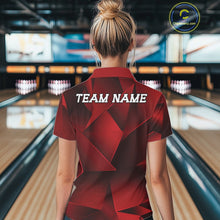 Load image into Gallery viewer, Person wearing a red shirt with 'TEAM NAME' on the back in a bowling alley.