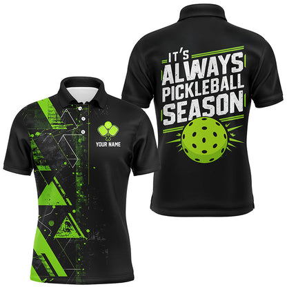 It'S Always Pickleball Season Custom Mens Pickleball Polo Shirts, Pickleball Team Uniforms | Green IPHW6911