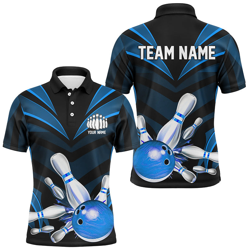 Blue Bowling Jersey Strike Bowling Team Shirts, Custom Bowling Uniforms For Men And Women IPHW7106