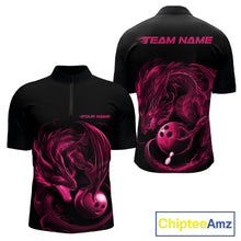 Load image into Gallery viewer, Custom Black And Pink Dragon Bowling Shirts, Bowling League Shirt Dragon Men Jersey IPHW10703