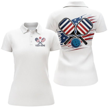 American Flag Patriotic Custom Pickleball Polo Shirts for women, Pickleball Outfits IPHW6919