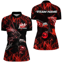 Load image into Gallery viewer, Red Flame Eagle Custom Bowling Team Shirts For Women, Fire Bowling League Shirt IPHW7949