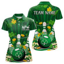 Load image into Gallery viewer, Custom Green St Patrick'S Day Bowling Polo Shirts For Women, Celtic Team Bowling Outfits IPHW8375