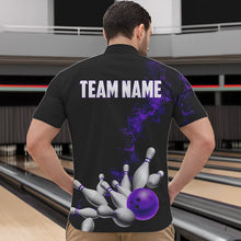Load image into Gallery viewer, Custom Purple Strike Bowling Quarter-Zip Shirts For Men Bowling Team Jerseys Bowling League Shirts IPHW8879