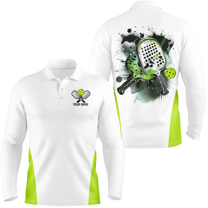 Custom Watercolor Pickleball Polo Shirts, Men'S Pickleball Outfits Pickleball Gifts | Green IPHW6932