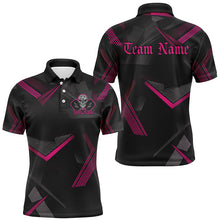 Load image into Gallery viewer, Black And Pink Custom Skull Pickleball Shirts For Men, Halloween Pickleball Outifts Gifts IPHW7449
