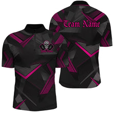 Load image into Gallery viewer, Black And Pink Custom Skull Pickleball Shirts For Men, Halloween Pickleball Outifts Gifts IPHW7449