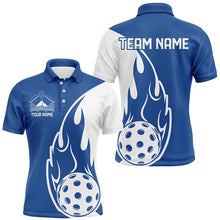 Load image into Gallery viewer, Custom Blue Flame Pickleball Shirts For Men, Pickleball Team Uniform Men'S Outfit IPHW7452