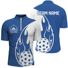 Load image into Gallery viewer, Custom Blue Flame Pickleball Shirts For Men, Pickleball Team Uniform Men'S Outfit IPHW7452
