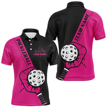 Load image into Gallery viewer, Black And Pink Custom Pickleball Team Shirts For Men, Pickleball Jersey Men'S Pickleball Outfit IPHW7459