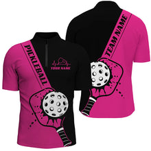 Load image into Gallery viewer, Black And Pink Custom Pickleball Team Shirts For Men, Pickleball Jersey Men'S Pickleball Outfit IPHW7459